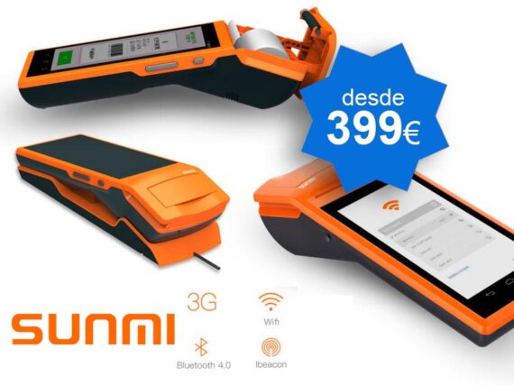 TPV Táctil portátil SUNMI Android con impresora - TPV Tactil Valencia